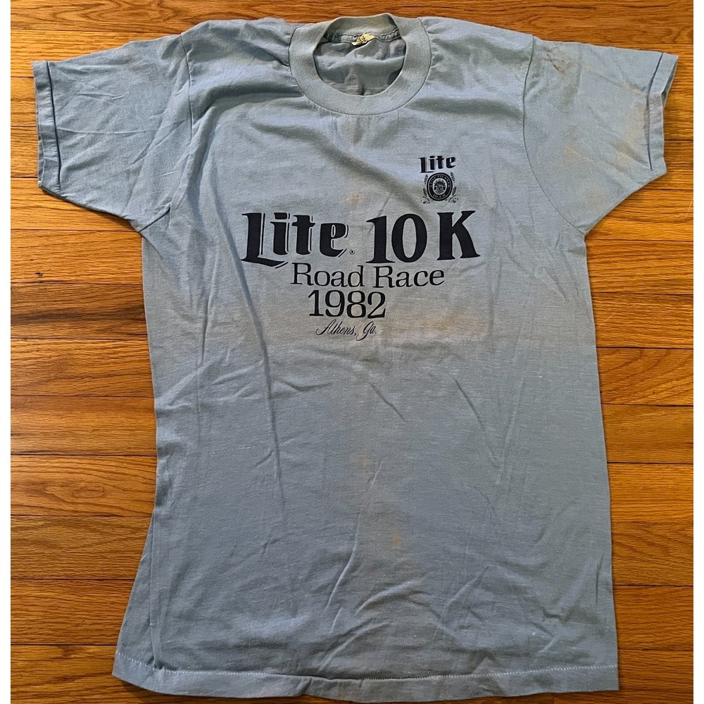 Vintage 1982 Da Vincis Pizza In A Pan Bud Lite 10K Road Race Athens GA T-Shirt L